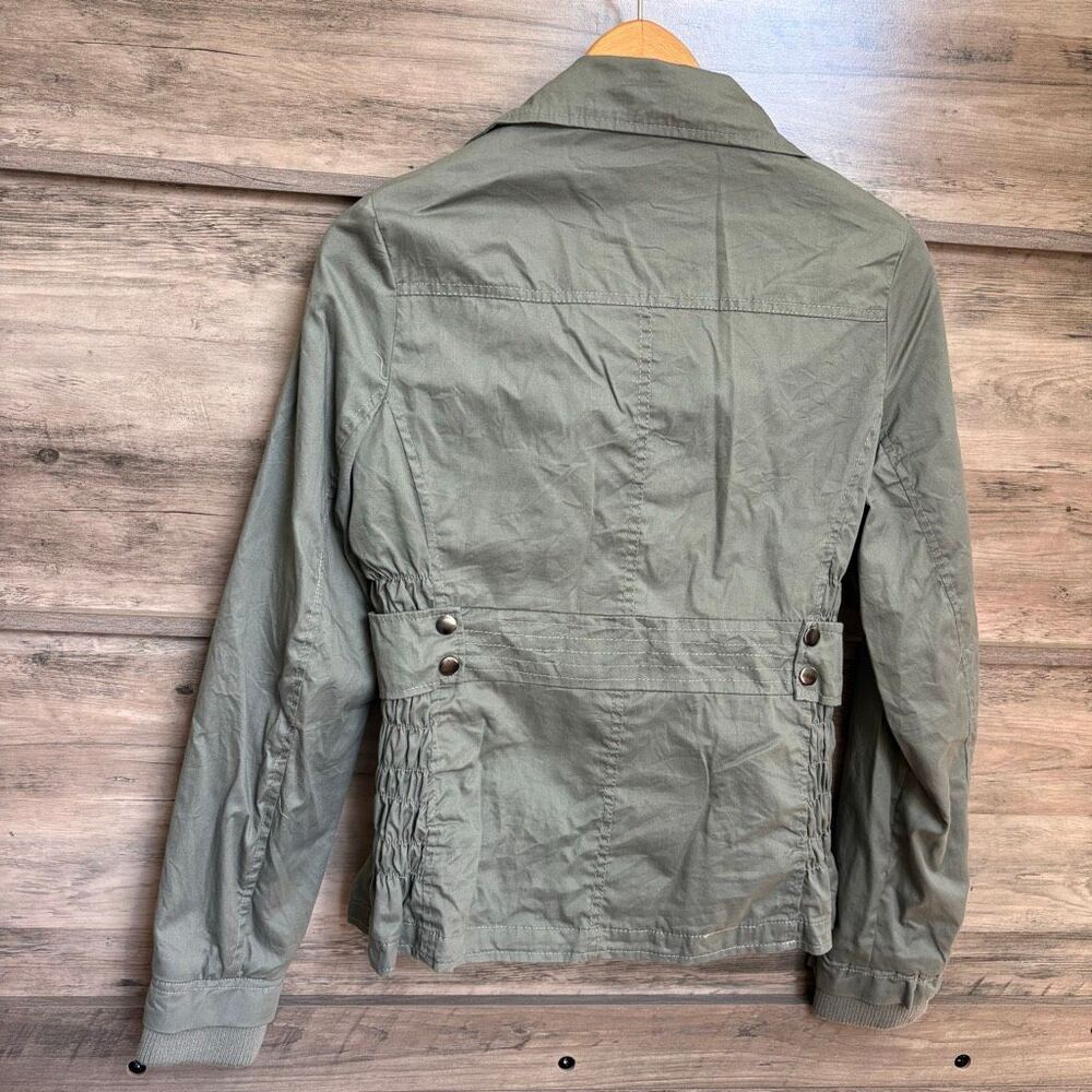 Therapy Lane Crawford L Army Green Utility Jacket Zip Front Lightweight Collared - Picture 2 of 9